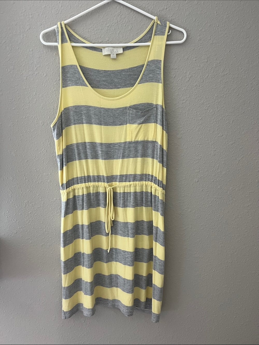 Olive & Oak Yellow and Gray Striped Tank Dress women’s medium